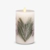 Luminara Flameless LED Candle Pine Berries Pinecone Embedded Real Wax