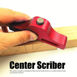 Center Finder Line Scriber, Center Line Gauge Finder, Center Scribe Gauge, ZX-1 Center Finder Scriber Line Marking Tool for Woodworking, Carpenter, Alignment Ruler