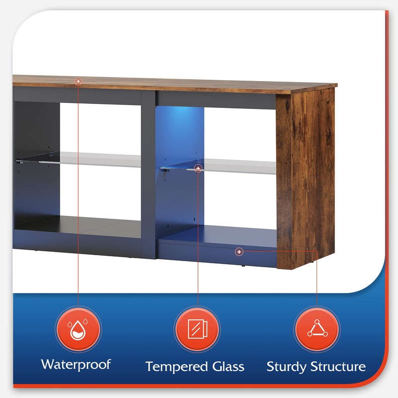 WLIVE LED TV Stand for 65-Inch TV, 58-Inch Entertainment Center