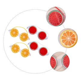 WOONEKY 4pcs Cooling Gel Eye Mask for Relaxation Ice Compress Eye Covers Portable Blindfold for Reusable Fruit Design Watermelon Blocking and Soothing Comfort