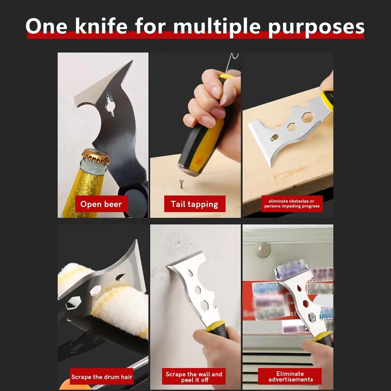 Paint Scraper Tool with Nylon Brush Paint Scrubbing (3Pcs Mixed),