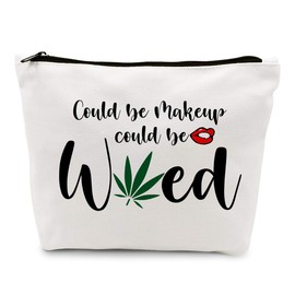 Funny Leaf Makeup Bag Gift for Women Best Friends Sister Teen Girls | Cute Makeup Zipper Pouch Bag Cosmetic Travel Accessories Bag Toiletry Case Gifts for Birthday Christmas Fokongna