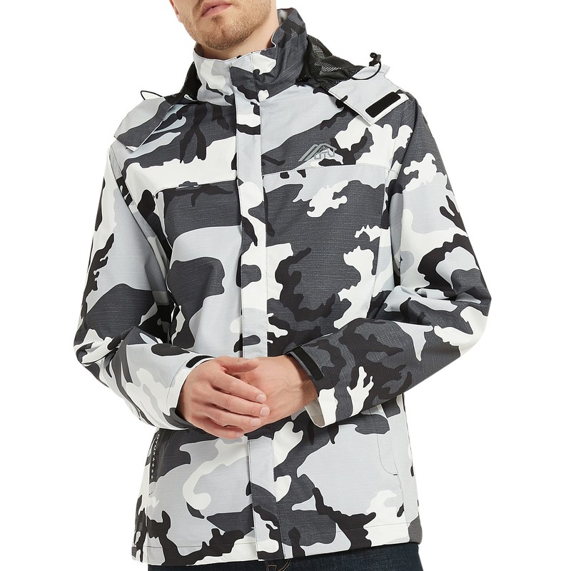 OTU Men's Lightweight Waterproof Hooded Rain Jacket Outdoor Raincoat Shell