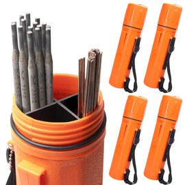 Vouyar Welding Electrode Storage Tube 4-Pack (3” x 14”) - Moisture Proof Welding Rod Container with Adjustable Shoulder Strap & Leash-Lid, Divided Liner for Rod Organization