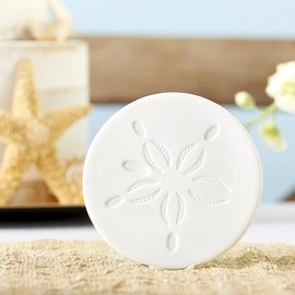 Kate Aspen "by The Shore Sand Dollar Coasters - Decoración Costera y Regalos de Boda en la Playa, Regalos de Despedida de Soltera, Regalos de Fiesta náutica, Regalo de inauguración de la casa y