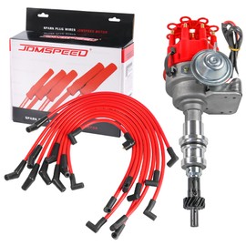 JDMSPEED New Red Cap HEI Distributor and Plug Wires 289-302 Replacement For Ford Small Block