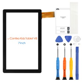 Touch Screen for Contixo Kids Tablet V8 7inch Digitizer Screen Replacement for Contixo Kids Tablet V8 Touchscreen Front Glass Panel with Repair Tools (not LCD Display)
