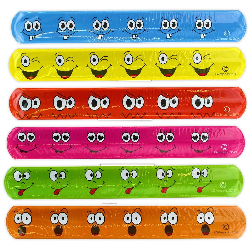 LG-Imports Slap barcelet Smiley 6 Pcs
