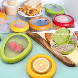 Juego de 4 Recipientes de Silicona para Almacenamiento de Aguacate Cebolla                                                                            