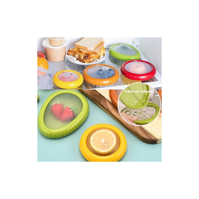 Juego de 4 Recipientes de Silicona para Almacenamiento de Aguacate