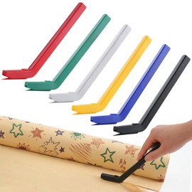 LIZAAL 6-Pack Wrapping Paper Cutter Set | Safe and Easy Gift Wrap Cutter for Christmas and Birthday | Wrapping Paper Cutter Slider for Home, Office or Classroom (6-Colors)