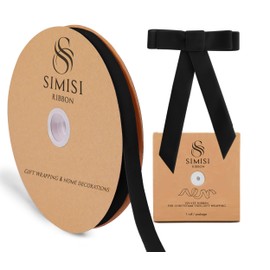 Black Velvet Ribbon 5/8'' 25 Yards for Christmas Tree, Gift Wrapping, Flower Bouquet, Wreath Decorations, Bow Making