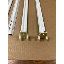 Houck Industries Drawer slides, 20 1/8" cabinet, white, 3/4 ext, with P-bend 260 brackets - 19 7/8" x 20 1/8"