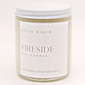 River Birch Candles Fireside Scented Candle | Premium, All-Natural, Non-Toxic, Soy Candles | 8.5oz 40 Hr Burn Time | Cozy Relaxing Gifts for Home