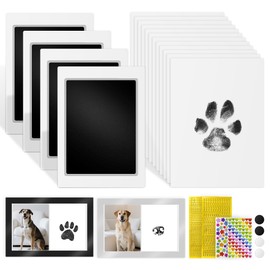 Dog Paw Print Kit, Inkless Paw Print Stamp with Magnetic Picture Frames, Clean Touch Ink Pads & Imprint Cards, Paw Print Impression Kit for Cat, Footprint Pawprint Nose Keepsake Kit, Pet Memorial Gift