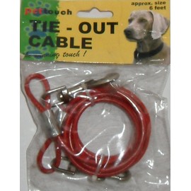 6FT PVC COVERED METAL TIE-OUT CABLE dog pet garden COLOUR MAY VARY