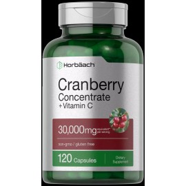 Cranberry Pills | 120 Capsules | 30,000 mg + Vitamin C | by Horbaach
