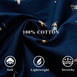 APRSEA Mens Cotton Woven Boxer Dark Blue Pajama Shorts Loose Fit Funny Comfy Boxer Shorts for Men Coconut Tree Boxer Shorts 3 Pack S