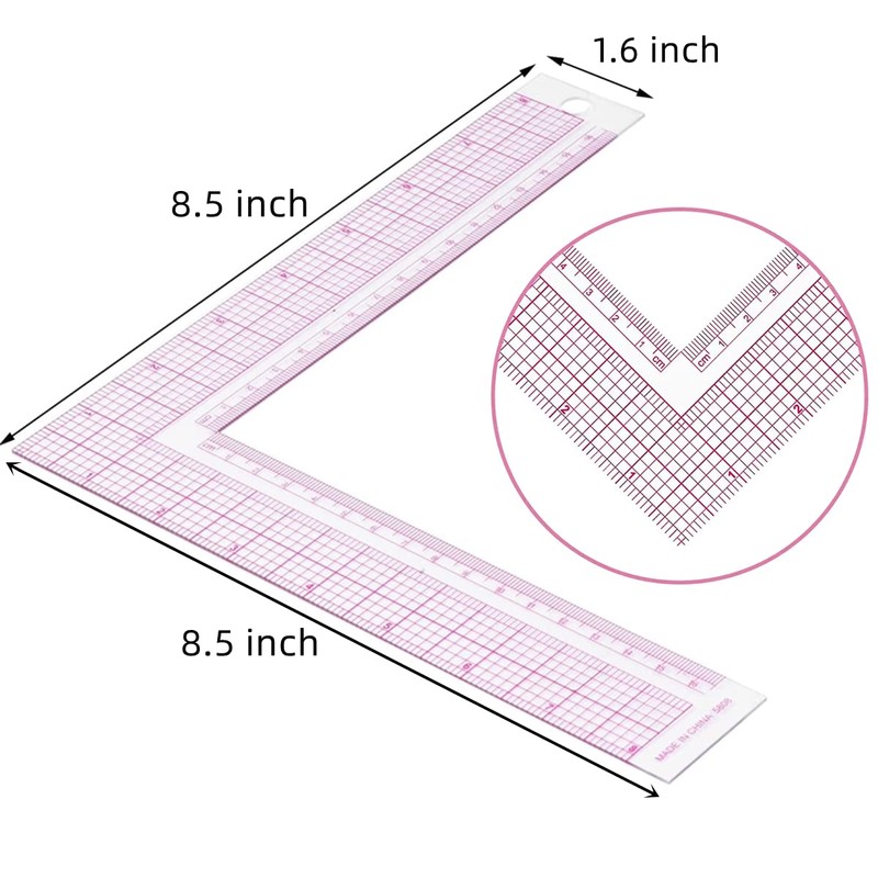 Plastic Sewing Ruler L-Square Curve Ruler Sewing Measure Tailor Ruler
