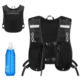 Running Vest with 500 ml Water Bottle, Hydration Vest, Reflective Hydration Backpack, Running Backpack, Reflective Backpack, Marathon Running Backpack, Trail Running Vest, Adjustable for Runs, Cycling