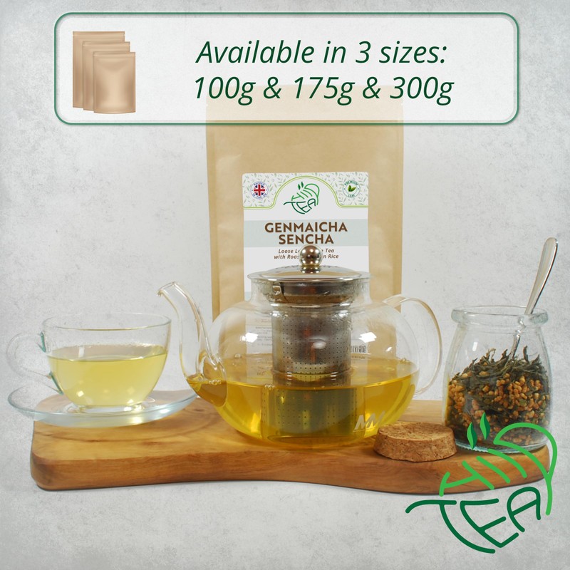 Genmaicha Sencha Green Loose Leaf - Premium Green Tea With
