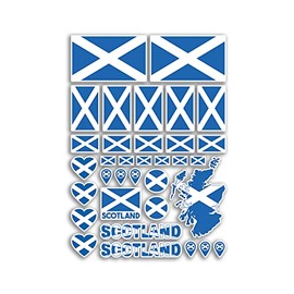 A4 Sticker Sheet Scotland Flags Vinyl Stickers - Scottish Country Europe World National Flag Vacation Travel Holiday Car Aesthetic #80009