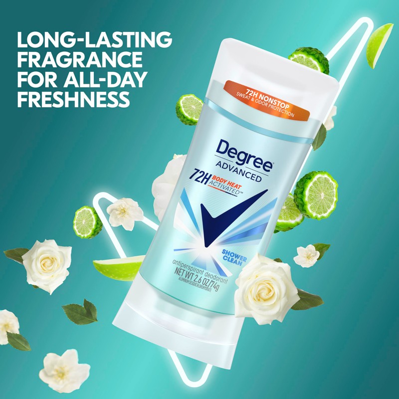 Degree Advanced Protection Antiperspirant Deodorant Shower Clean for 72-Hour Sweat