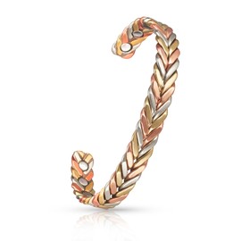 MagVIVACE Pure Copper Bracelet for Women, Magnetic Braid Bracelets with 3500 Gauss Magnet