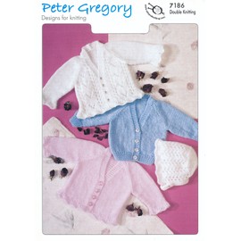 Baby Double Knitting Pattern - PG 7186 Cardigans and Bonnet. [Baby Product]