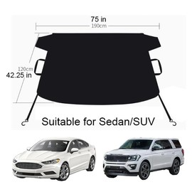 Universal Vehicle Snow Shield | Heavy Duty 601D Oxford Windshield Protector for Cars, SUVs, Pickup Trucks, and Vans Waterproof and Secure Fit Frost Cover Winter Driving Essentials