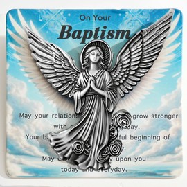 Guardian Angel Visor Clip for Car - Religious Gifts for Baptism, 2.95 Inch Alloy Sun Visor Clip with Gift Box, Protection & Inspiration Car Accessories for New Drivers Women Men（2pcs）