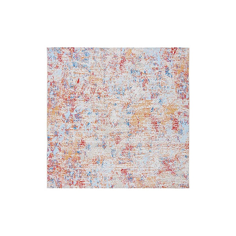 SAFAVIEH Summer Collection 6'7" Square Ivory / Light Blue SMR451A