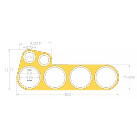 GP Flush Mount Quad 6.5" + two Super Tweeter Door Pod Baffle Speaker rings
