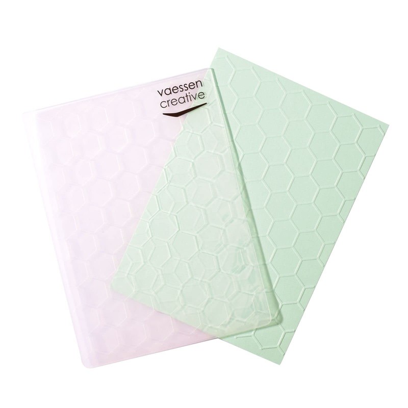 Vaessen Creative Embossing Folder, Honeycomb 5,7x4,25x0,19 inches, 1 Unit, for