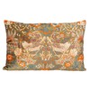 Creative Co-Op Cotton Velvet Birds and Flowers Lumbar Pillow, Multicolor
