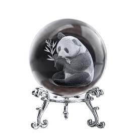 vskikris 60 mm Crystal Ball 3D Laser Panda Figurine - Glass Paperweight & Decorative Ball with Stand – Glass Ball Ornaments for Home & Office Decor, Gifts for Women Girls Wife Daughter