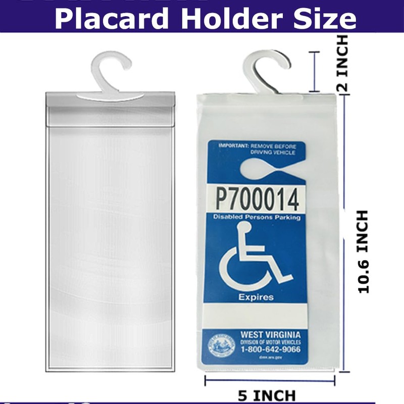 Encell Handicap Placard Holder 2PCS Clear Disabled Parking Permit Placard