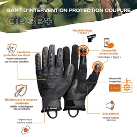ROSTAING Guanti tattici OPSB+ – Coppia di guanti di intervento rinforzati, ideali per attività di softair, paintball e caccia, compatibili con touch screen, anti taglio e protezione degli urti