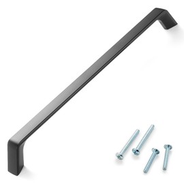 ASKANO Pack of 1, 8-13/16 Inch Hole Centers, Black Arch Kitchen Cabinet Pull Handle ZP2210 | Solid Hardware for Drawer, Dresser, Bathroom, Vanity, Furniture Door, Cupboard, Bedroom, 8.8"
