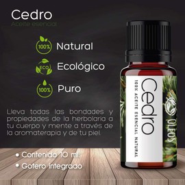 VIDA SCENTS OLEOS Aceite Esencial de Cedro 10 ML 100% puro y natural