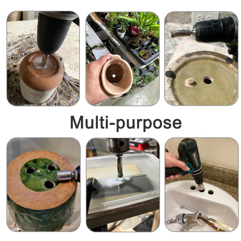 Diamond Drill Bits for Glass, 6 PCS 1/2" Diamond Hole