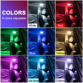 KAGOR Car Ceiling Lights Car Reading Lamp 8 Colors Interior Roof Light USB Rechargeable LED Car Interior Dome Light Bright