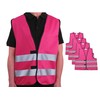 4business Pack of 4 Signal Vest Magenta for Adults Sizes