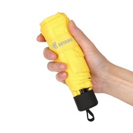 GAOYAING Compact Travel Umbrella Sun&Rain Lightweight Totes Small and Compact Suit for Pocket Yellow