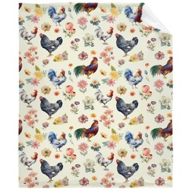 Watercolor Chicken Throw Blanket is Super Soft and Warm,The Lightweight Flannel Blanket is for All-Season Use,A Great Choice for Gifts 50"x40"for Kids