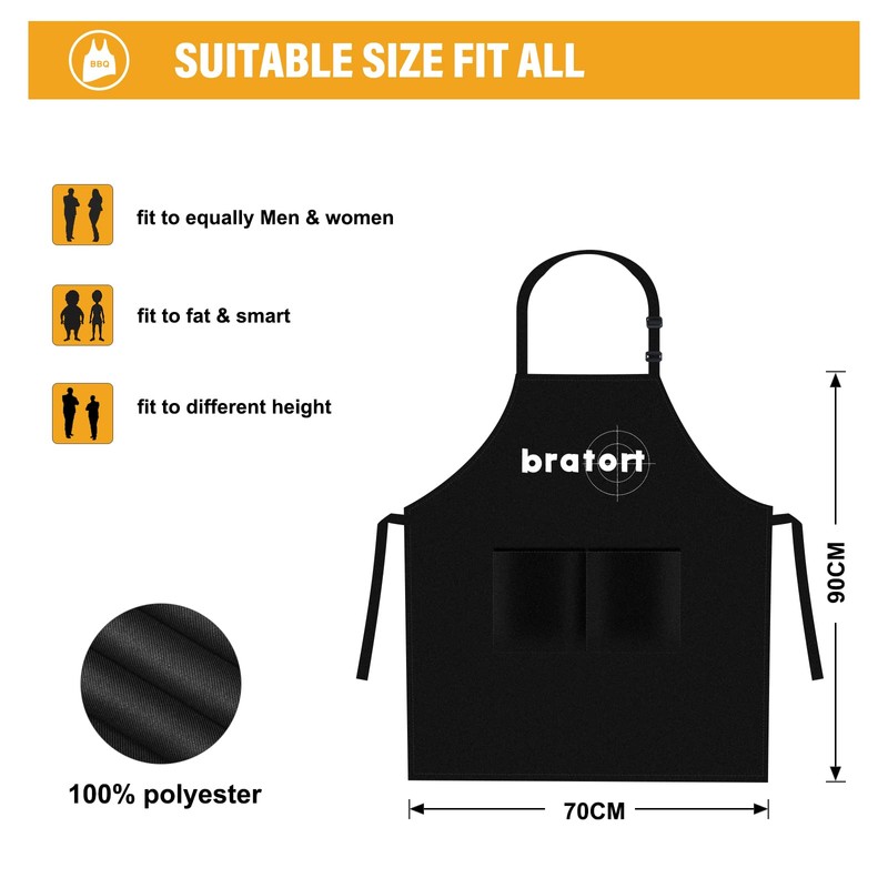 nomiou Barbecue Apron Black - Bratort - Gift for Men,