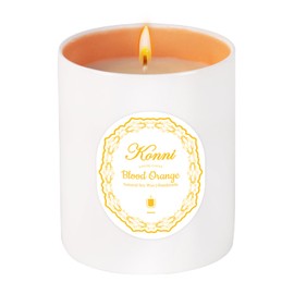 KONNI 11oz Premium Scented Candles for Home -Soy Wax Candles, Blood Orange Scented Candle for Women & Men, Long-Lasting Aromatherapy Candle,Non Toxic Candles Gift (White and Orange Ceramic Mug)