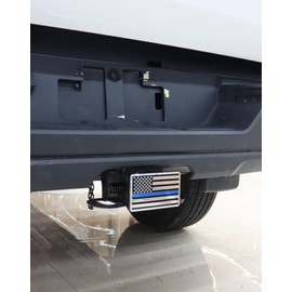 KINIDAS - Cubierta de enganche de remolque de metal con bandera americana pesada para receptores de 2 pulgadas, cubiertas de enganche de remolque de 2 pulgadas para accesorios de camiones con bloqueo