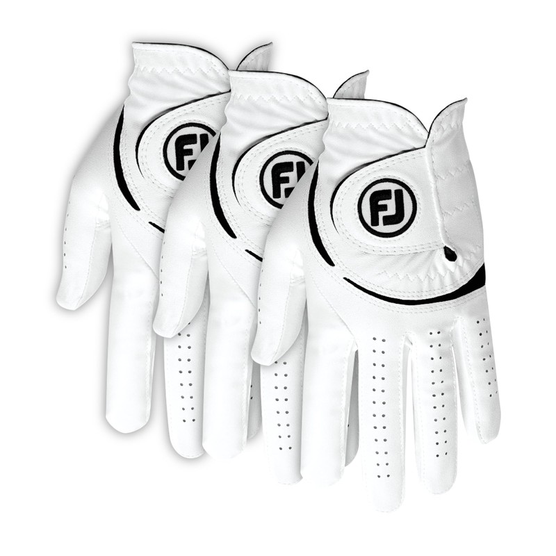 FootJoy WeatherSof Men's 3-Pack Golf Glove, White