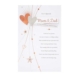 Mum and Dad Anniversary Card - Anniversary Card for Mum and Dad - Anniversary Card for Parents - Anniversary Card with Verse